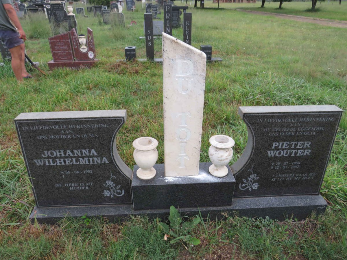 TOIT Pieter Wouter, du 1950-2002 & Johanna Wilhelmina 1952-