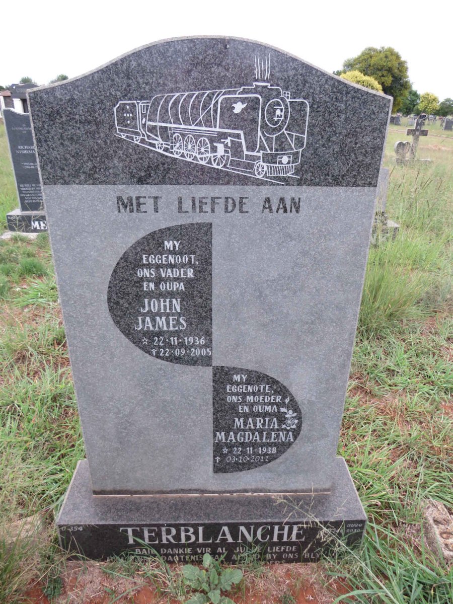 TERBLANCHE John James 1936-2005 & Maria Magdalena 1938-2011