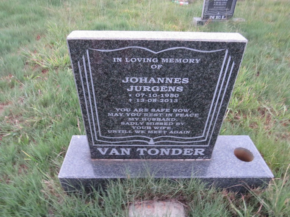TONDER Johannes Jurgens, van 1950-2013