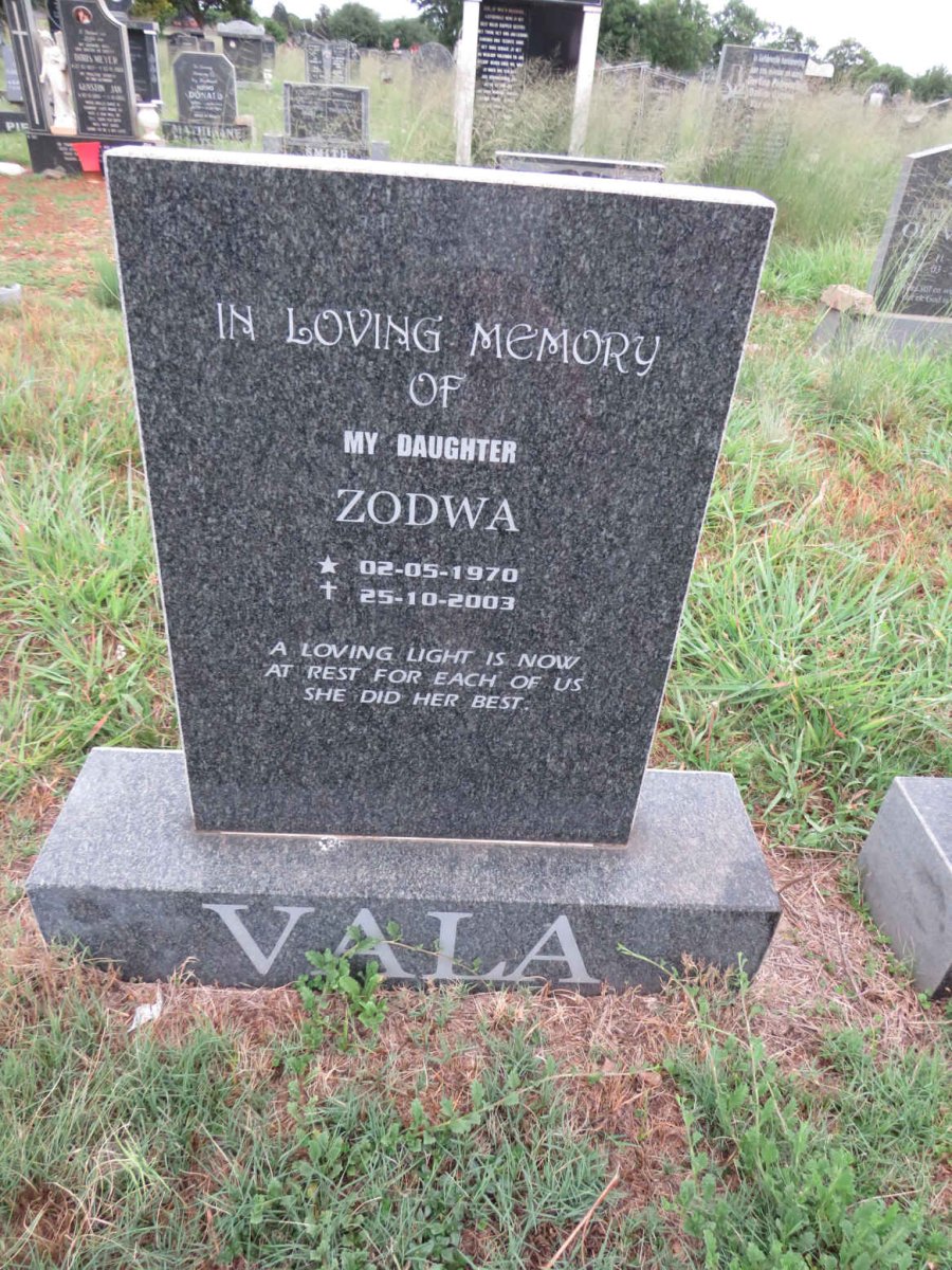 VALA Zodwa 1970-2003