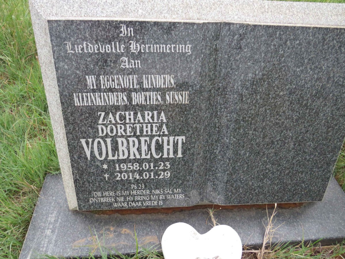 VOLBRECHT Zacharia Dorethea 1958-2014
