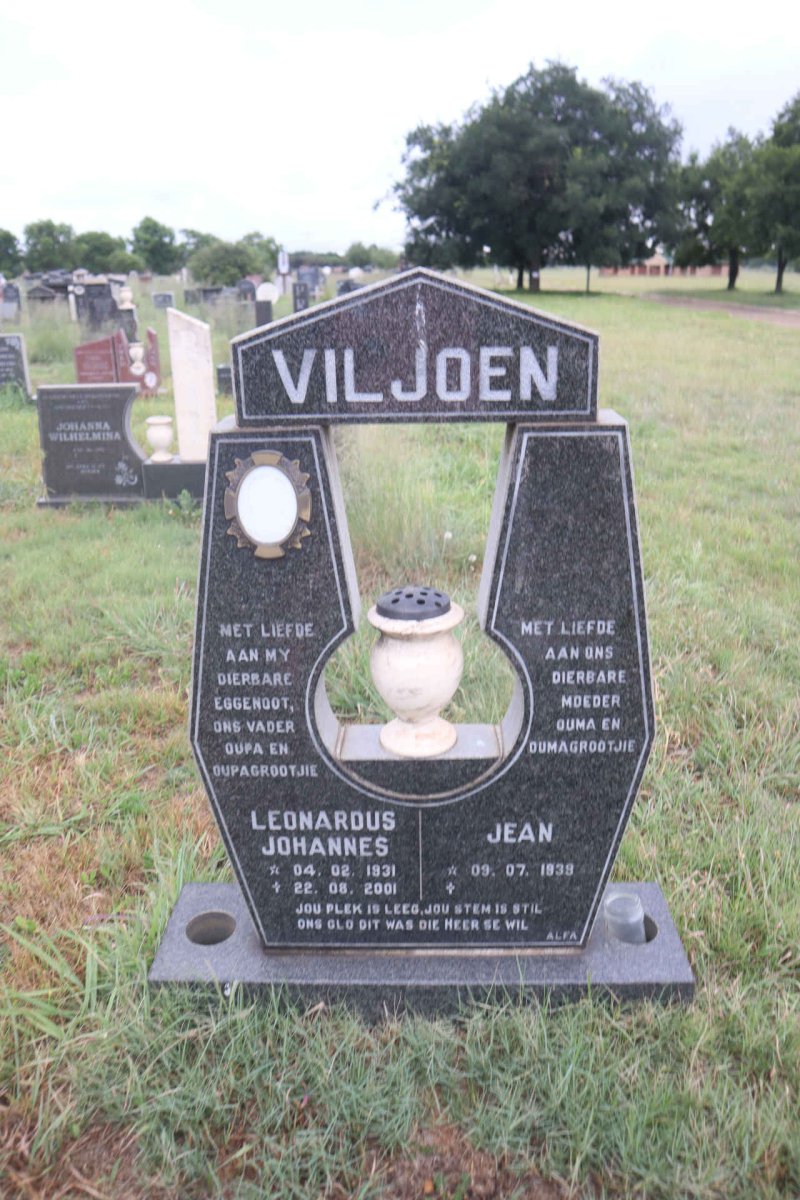 VILJOEN Leonardus Johannes 1931-2001 & Jean 1939-