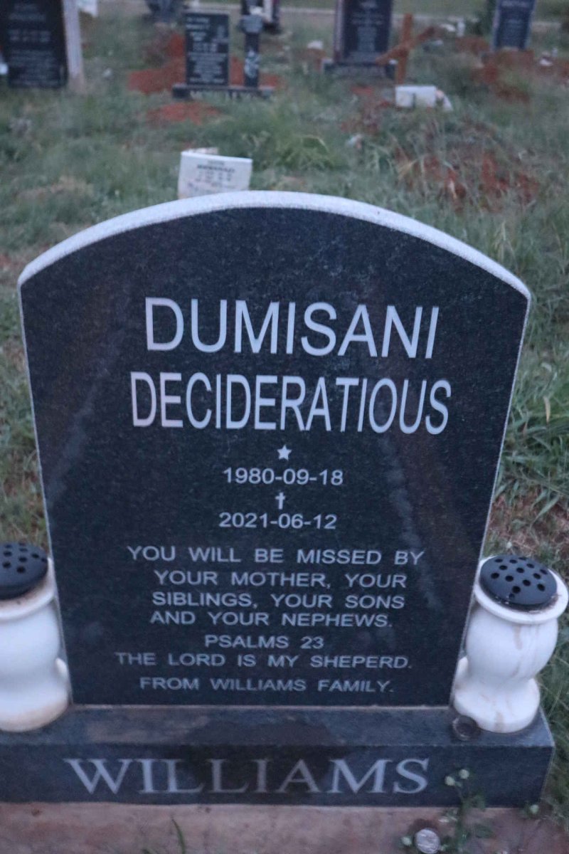 WILLIAMS Dumisami Decideratious 1980-2021