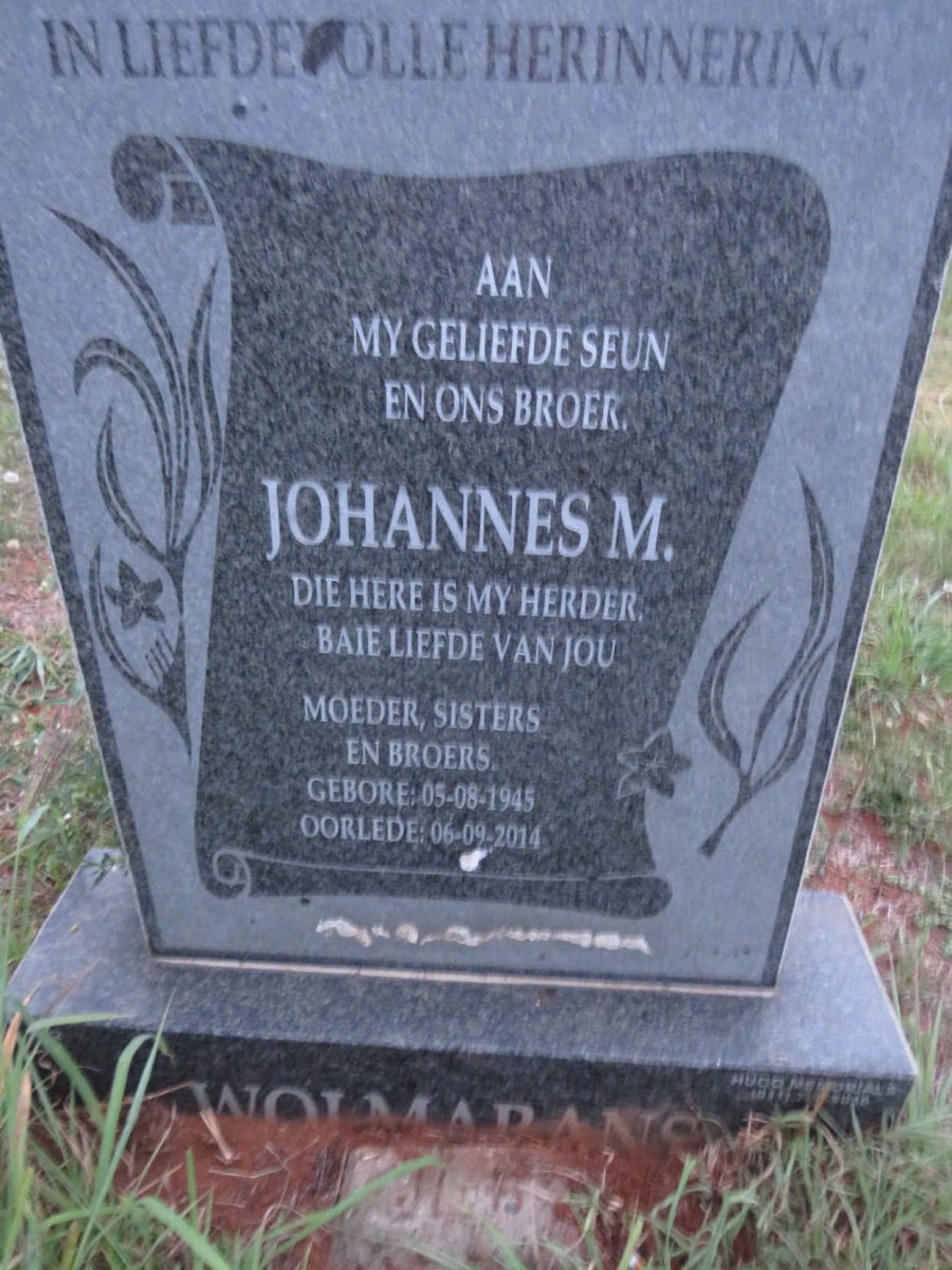 WOLMARANS Johannes M. 1945-2014