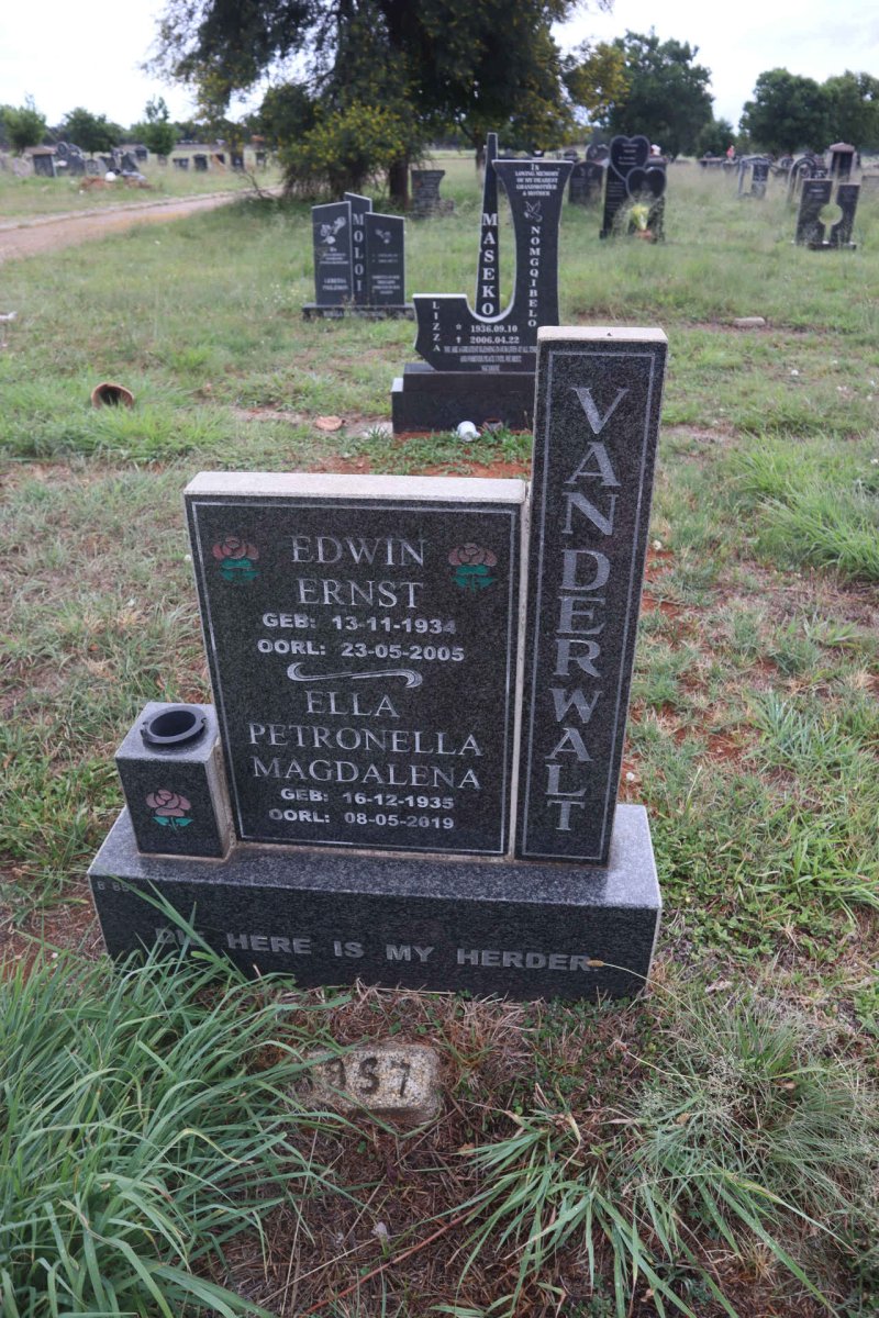 WALT Edwin Ernst, van der 1934-2005 & Ella Petronella Magdalena 1935-2019