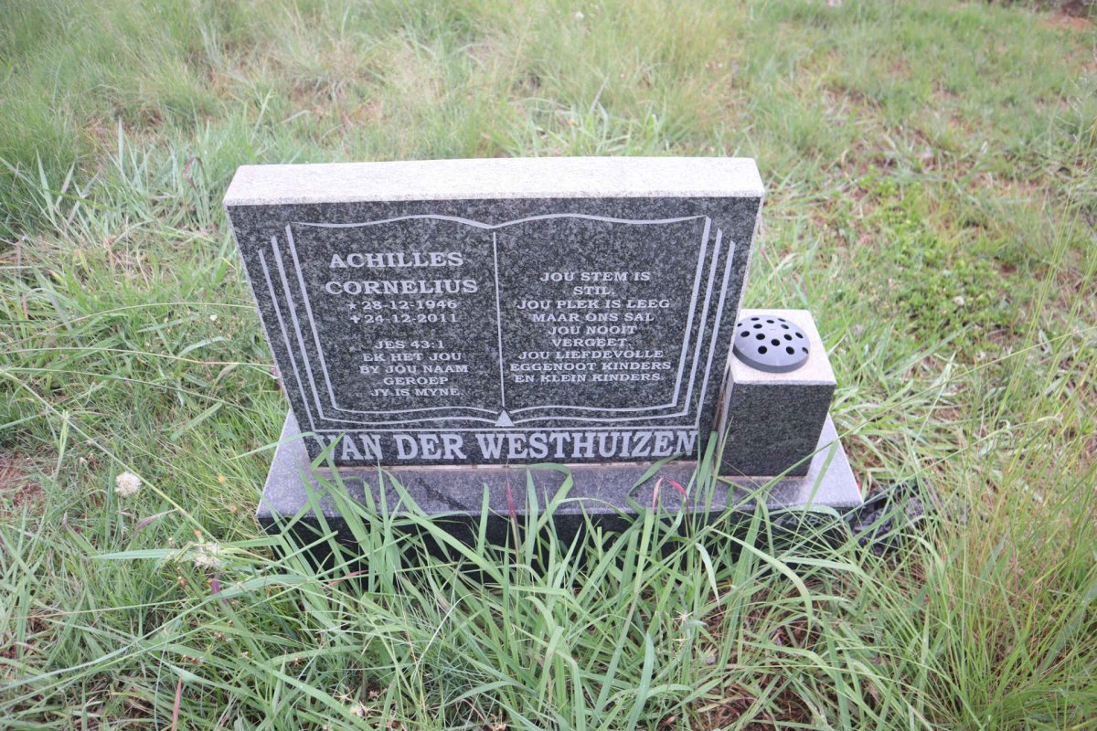 WESTHUIZEN Achilles Cornelius, van der 1946-2011
