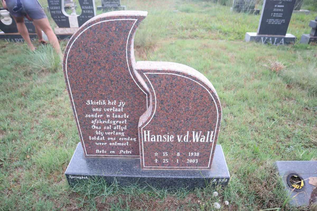 WALT Hansie, van der 1938-2003