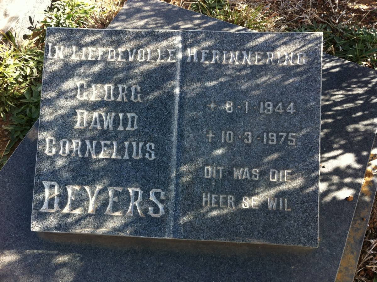 BEYERS Georg Dawid Cornelius 1944-1975