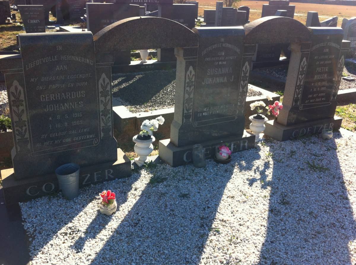 COETZER Gerhardus Johannes 1915-1969 &amp; Susanna Johanna J. 1923-1985 :: COETZER Pieter Willem 1950-1969