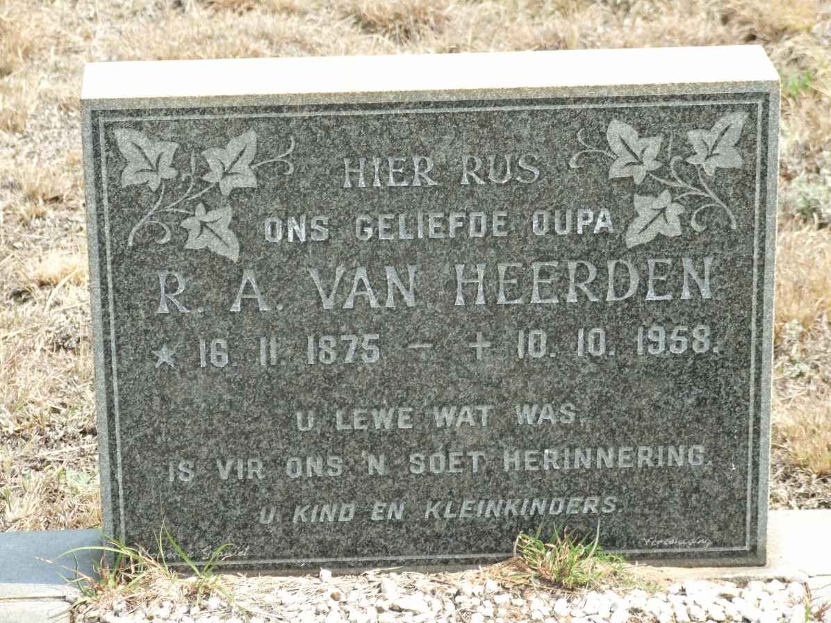 HEERDEN R.A., van 1875-1958