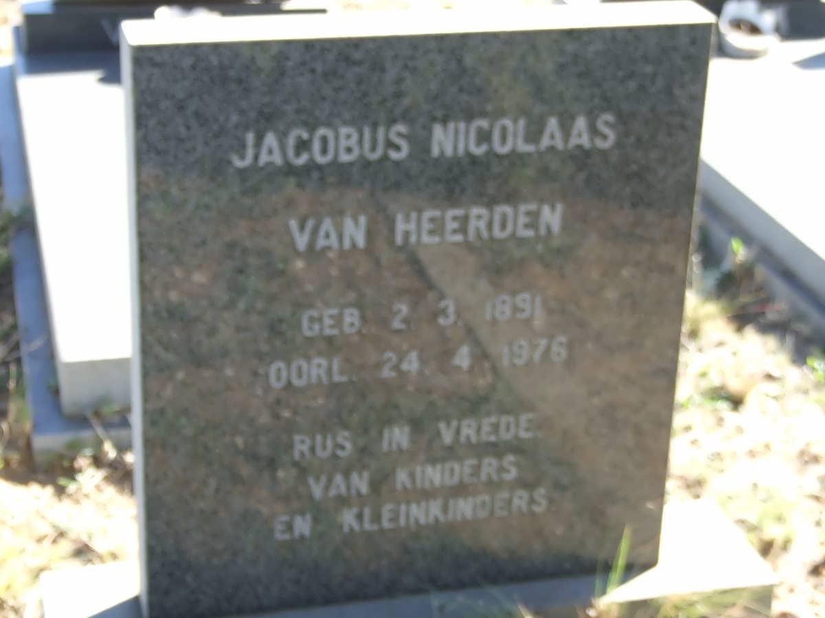 HEERDEN Jacobus Nicolaas, van 1891-1976