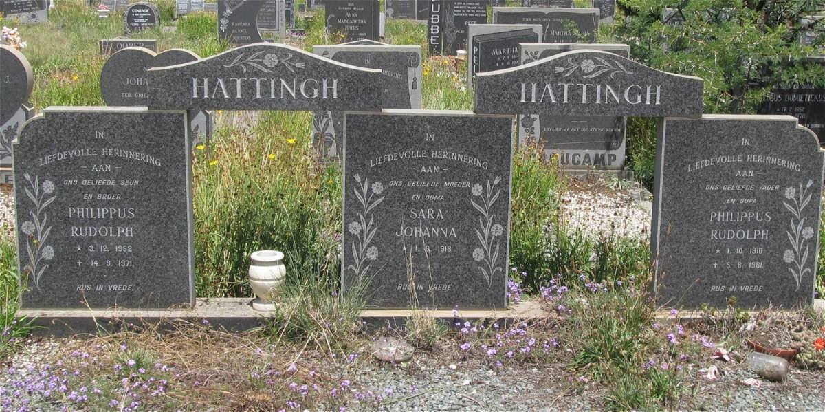 HATTINGH Philippus Rudolph 1910-1981 &amp; Sara Johanna 1916- :: HATTINGH Philippus Rudolph 1952-1971
