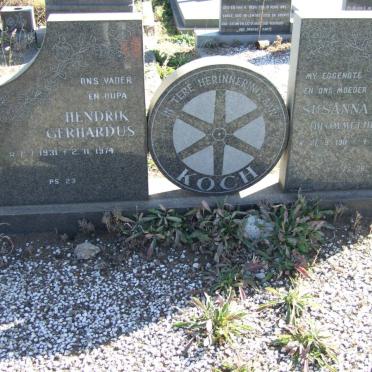 KOCH Hendrik Gerhardus 1931-1974 &amp; Susanna C. 1911-1973
