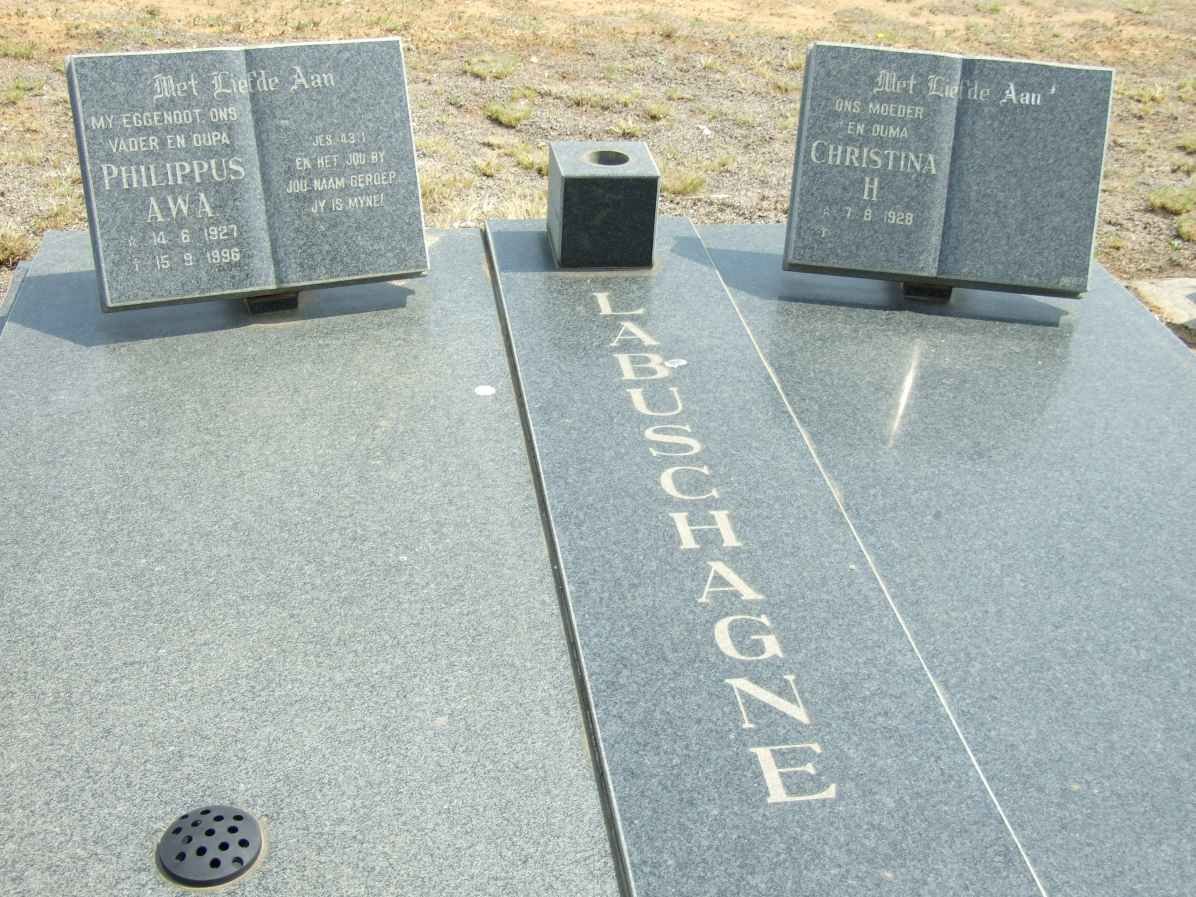 LABUSCHAGNE Philippus A.W.A. 1927-1996 &amp; Christina H. 1928-