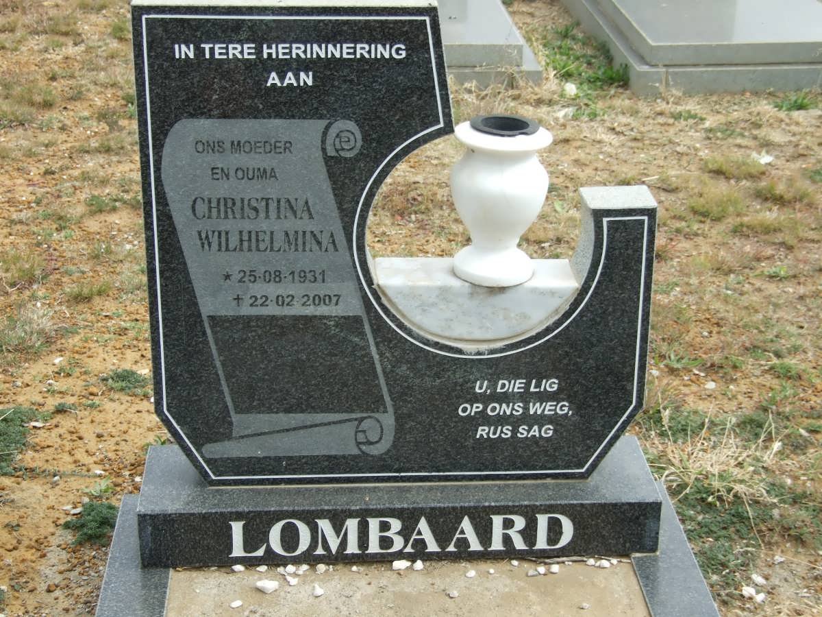 LOMBAARD Christina Wilhelmina 1931-2007