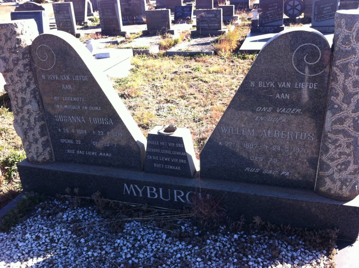 MYBURGH Willem Albertus 1897-1971 &amp; Susanna Louisa 1904-1970