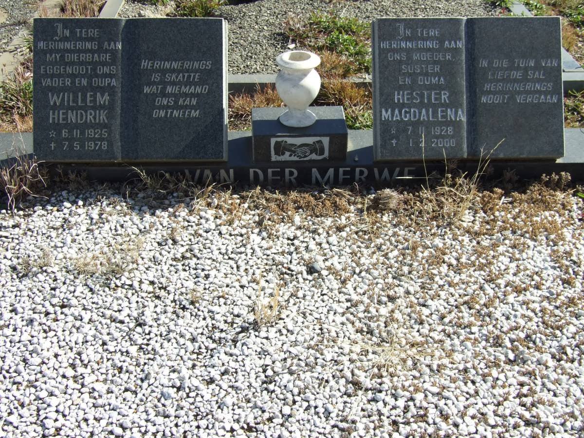 MERWE Willem Hendrik, van der 1925-1978 &amp; Hester Magdalena 1928-2000 