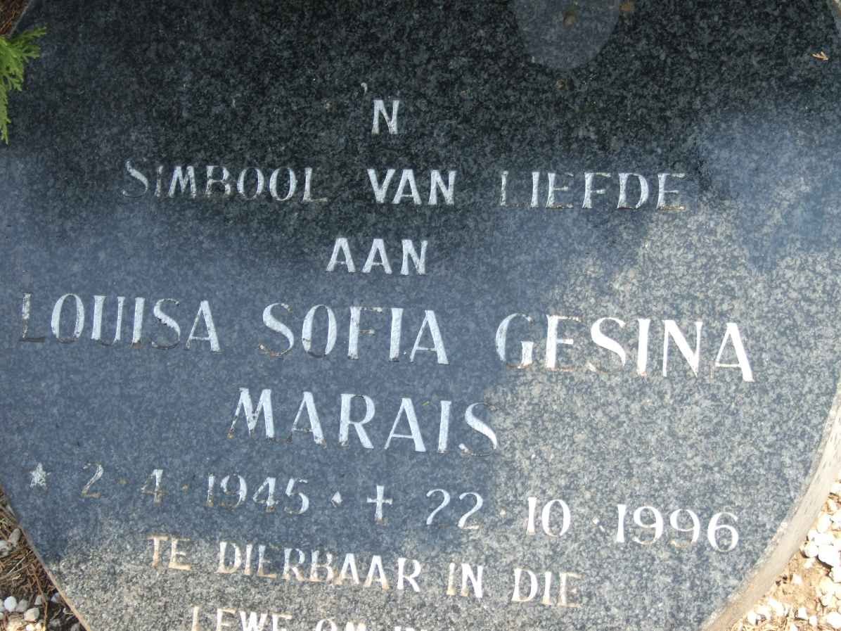 MARAIS Louisa Sofia Gesina 1945-1996