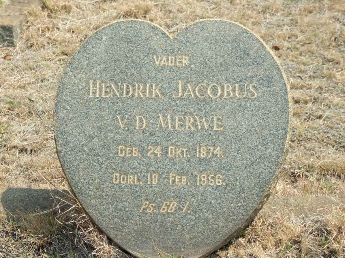 MERWE Hendrik Jacobus, v.d. 1874-1956