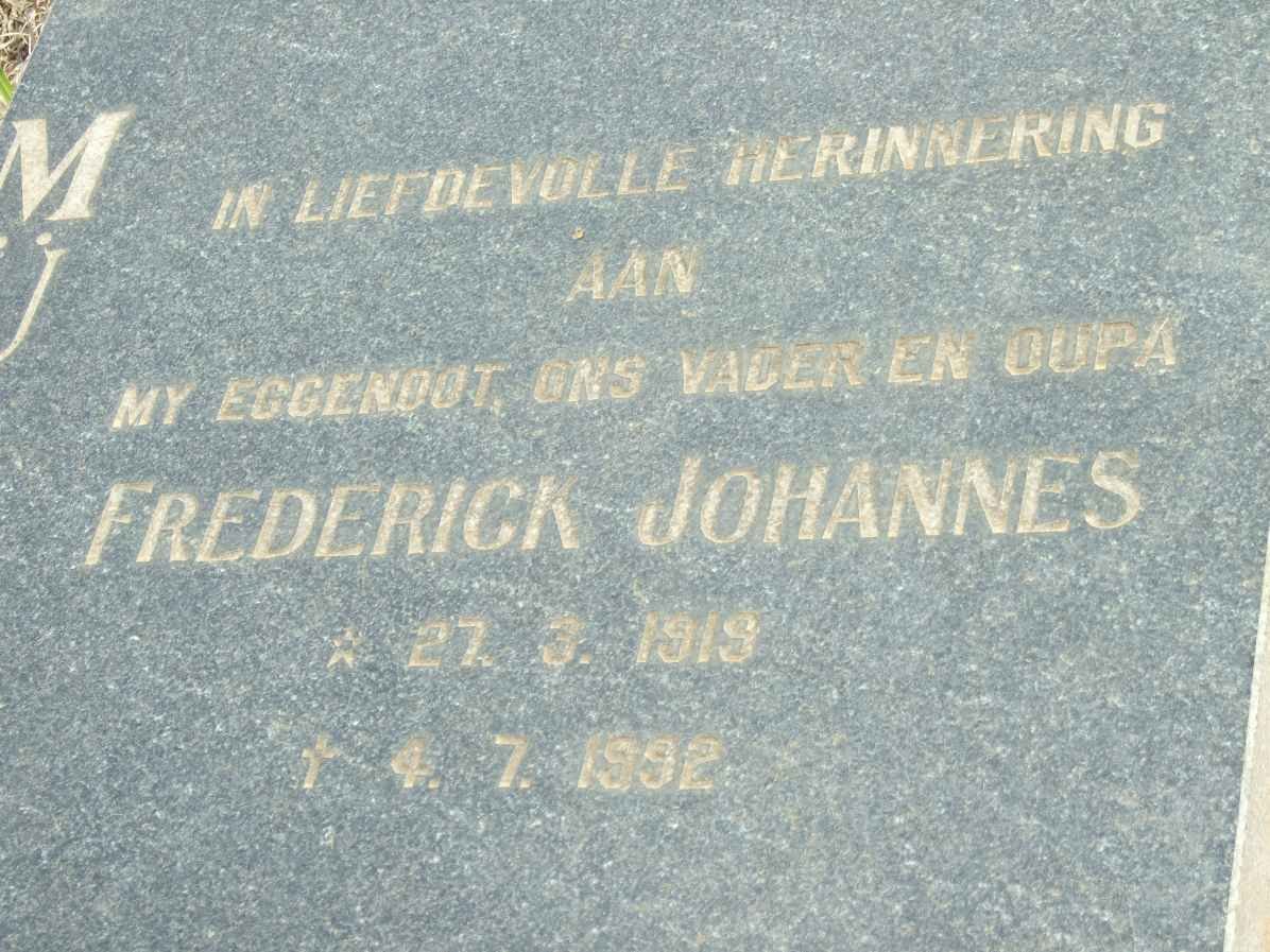 MÜLLER Frederick Johannes 1919-1992
