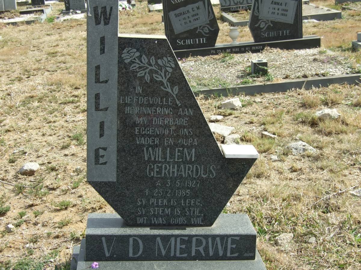 MERWE Willem Gerhardus, v. d. 1927-1985