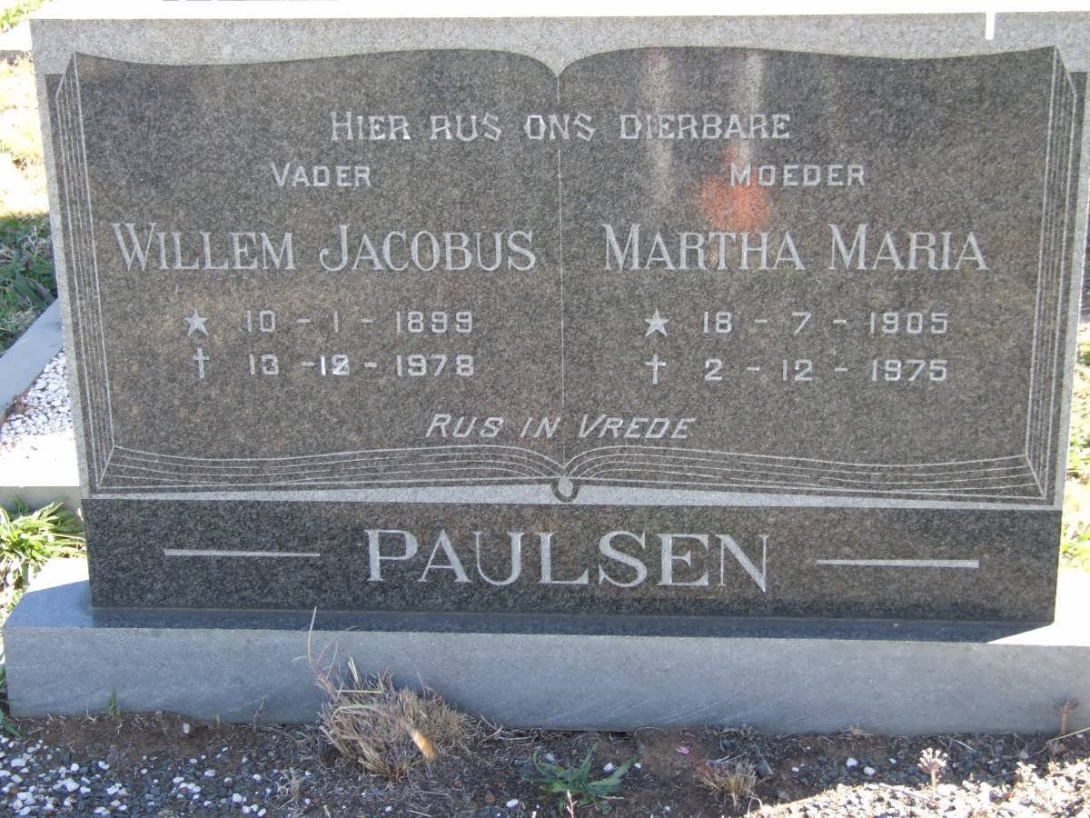 PAULSEN Willem Jacobus 1899-1978 &amp; Martha Maria 1905-1975
