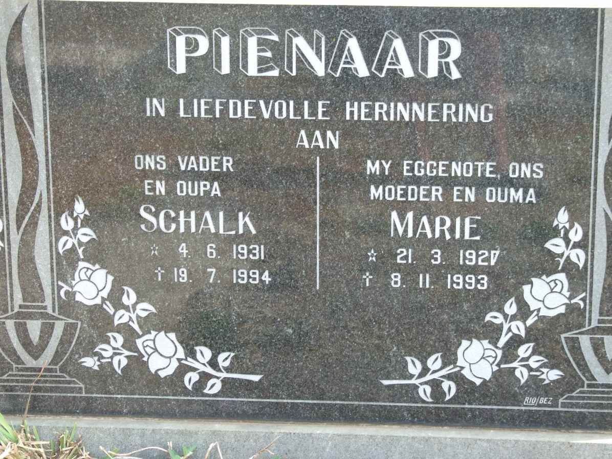 PIENAAR Schalk 1931-1994 &amp; Marie 1927-1993