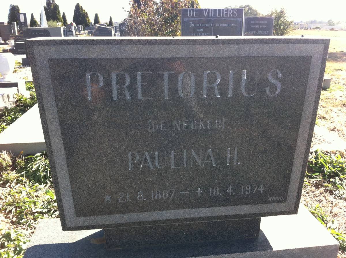 PRETORIUS Paulina H. nee DE NECKER 1887-1974