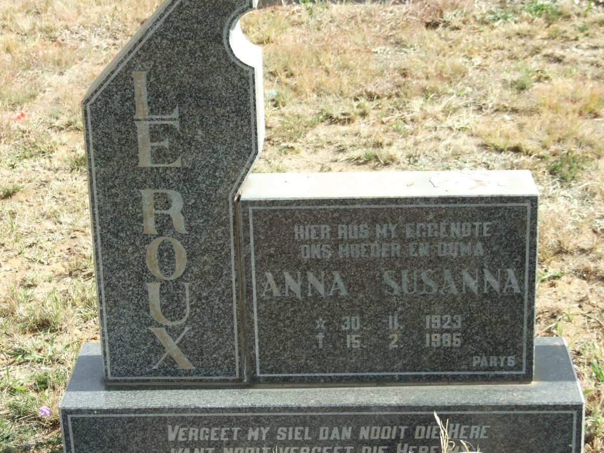 ROUX Anna Susanna, Le 1923-1985 