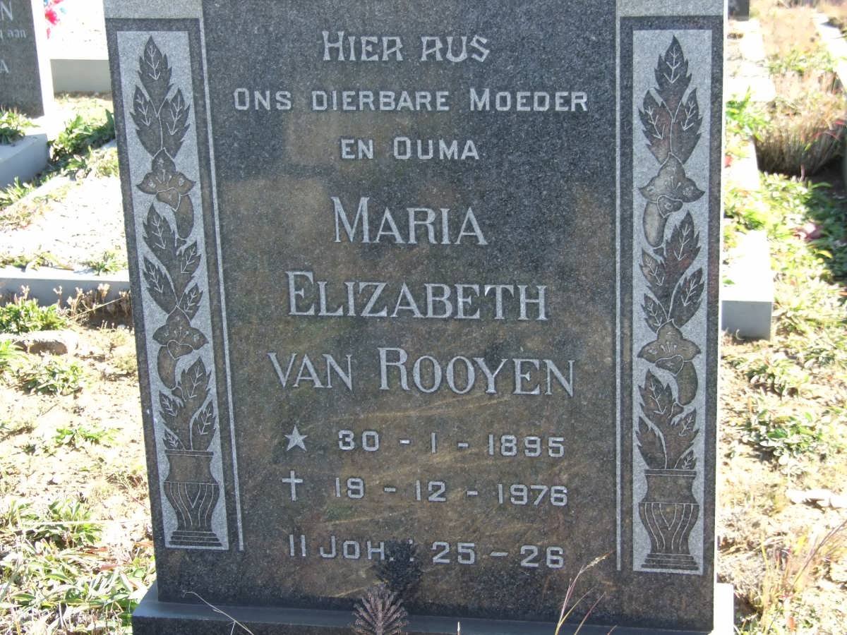 ROOYEN Maria Elizabeth, van 1895-1976
