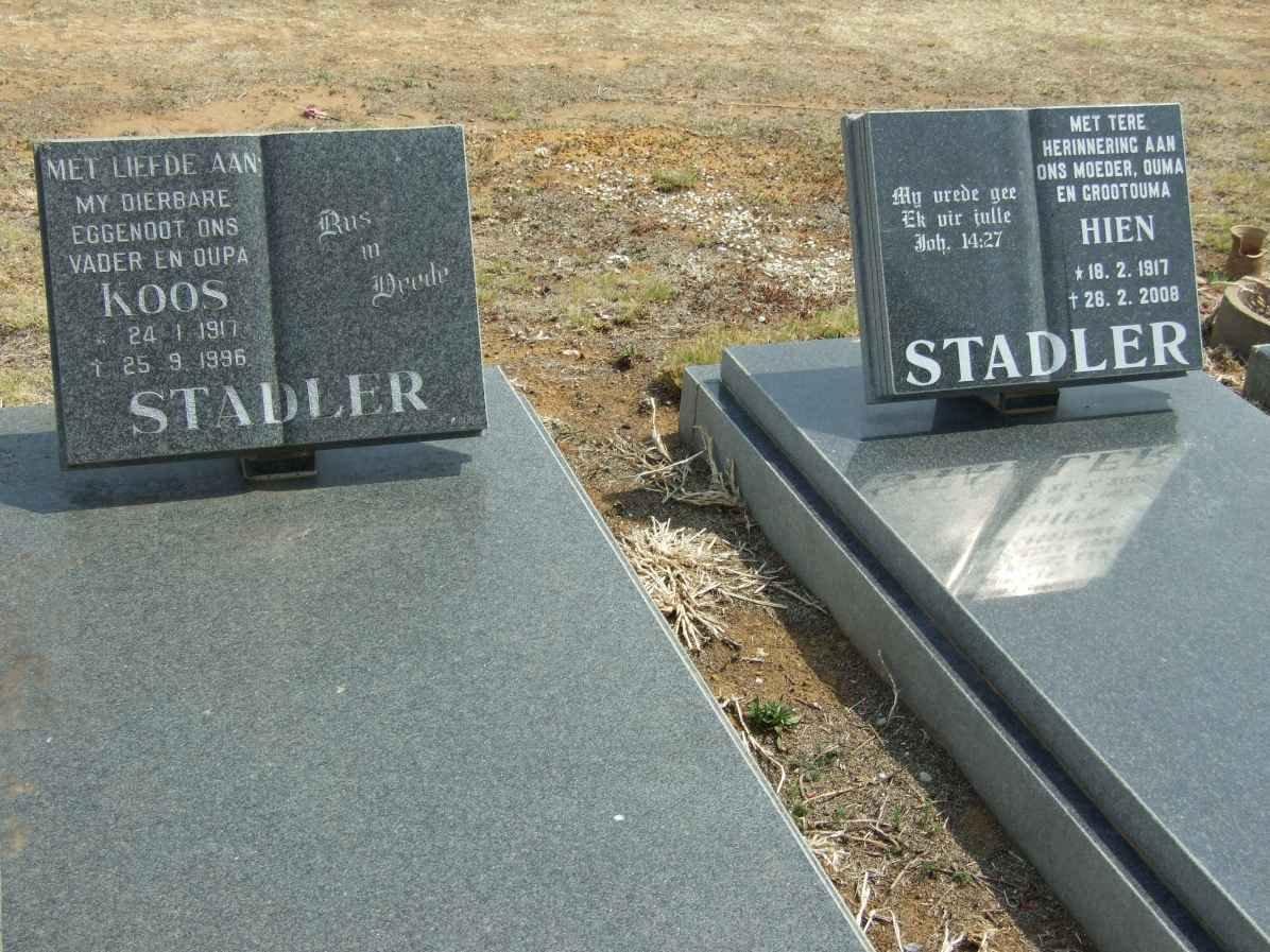 STADLER Koos 1917-1996 &amp; Hien 1917-2008