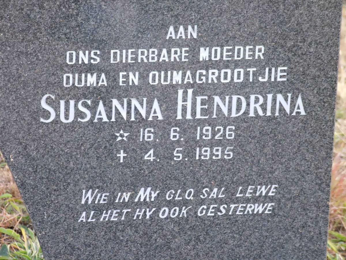 SCHOEMAN Susanna Hendrina 1926-1996 