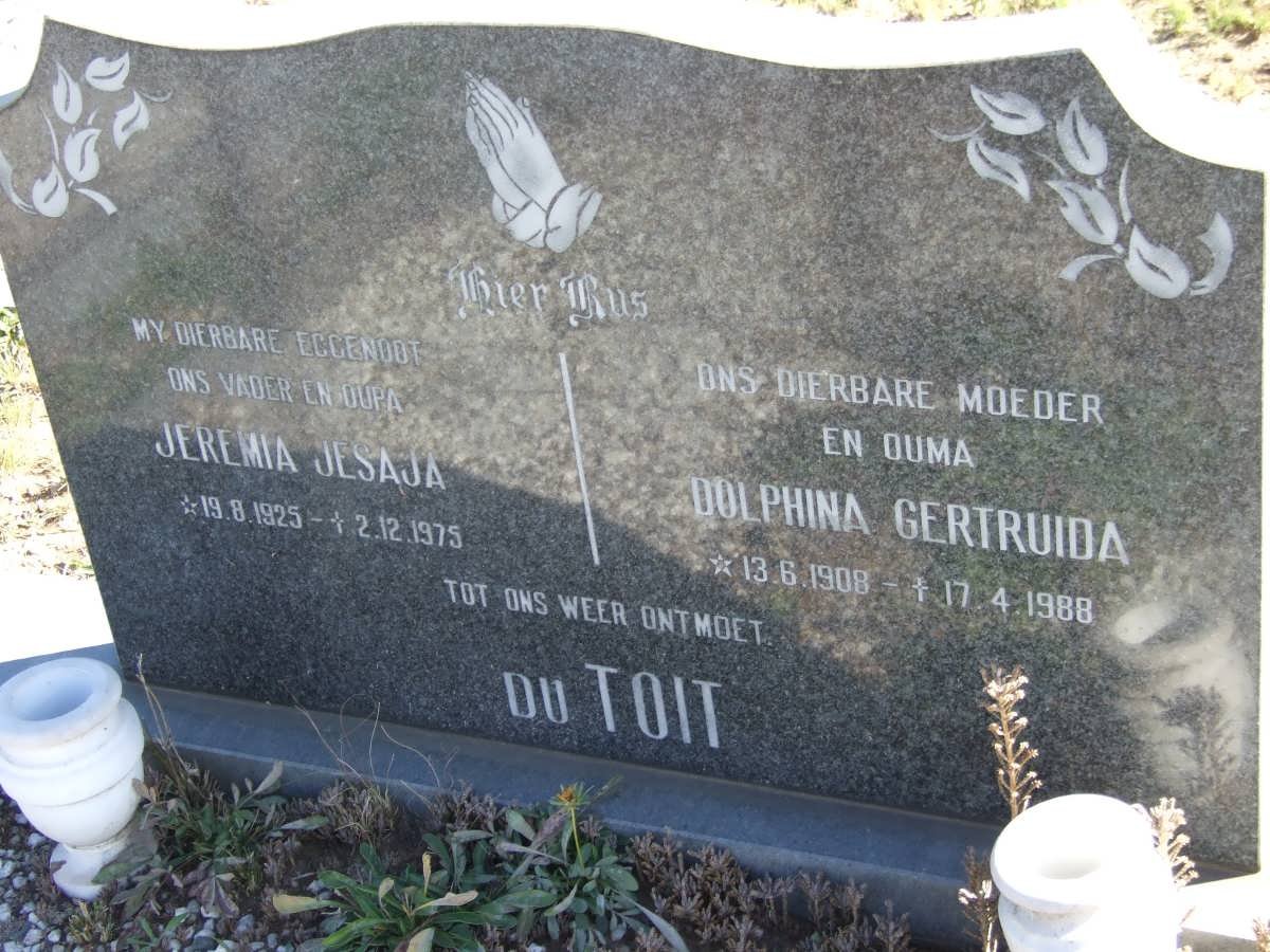 TOIT Jeremia Jesaja, du 1925-1975 &amp; Dolphina Gertruida 1908-1988