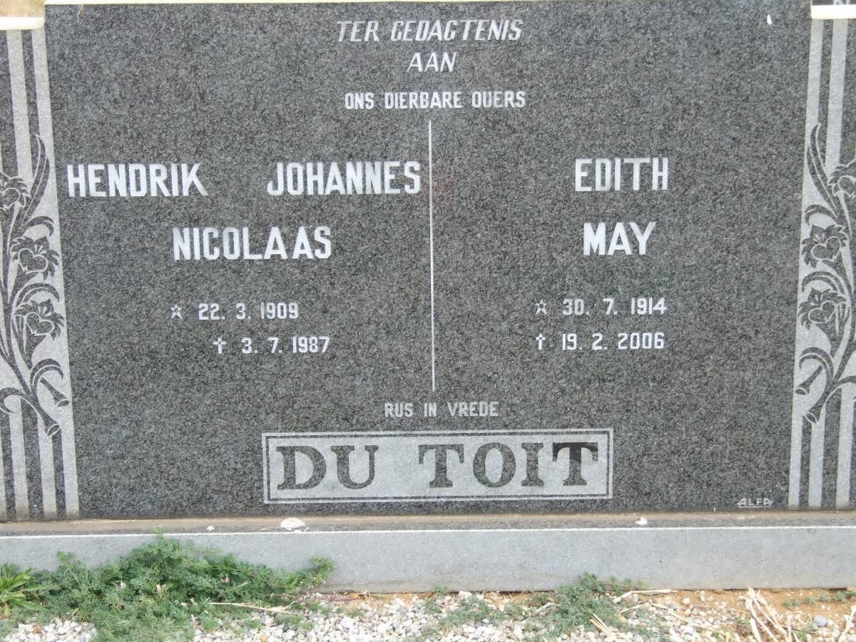 TOIT Hendrik Johannes Nicolaas, du 1909-1987 &amp; Edith May 1914-2006