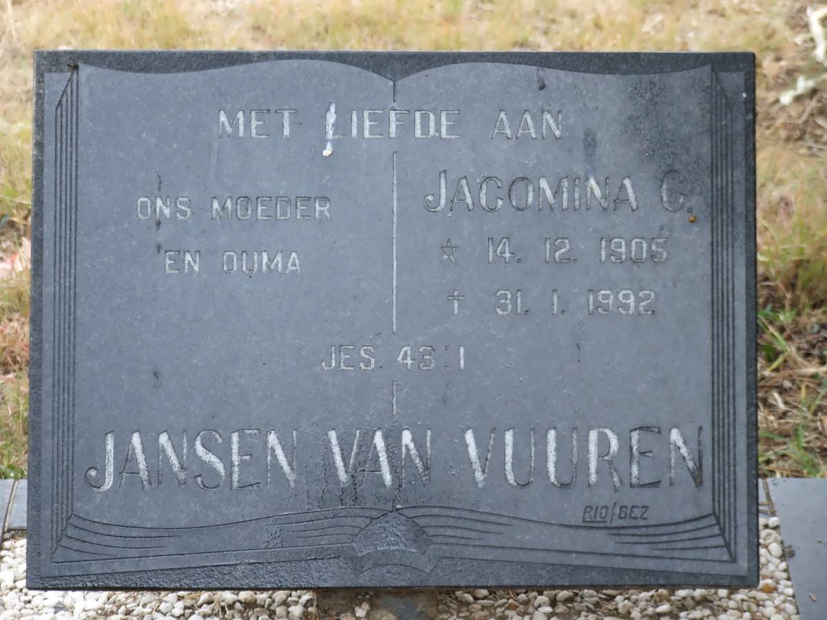 VUUREN Jacomina C., Jansen van 1905-1992