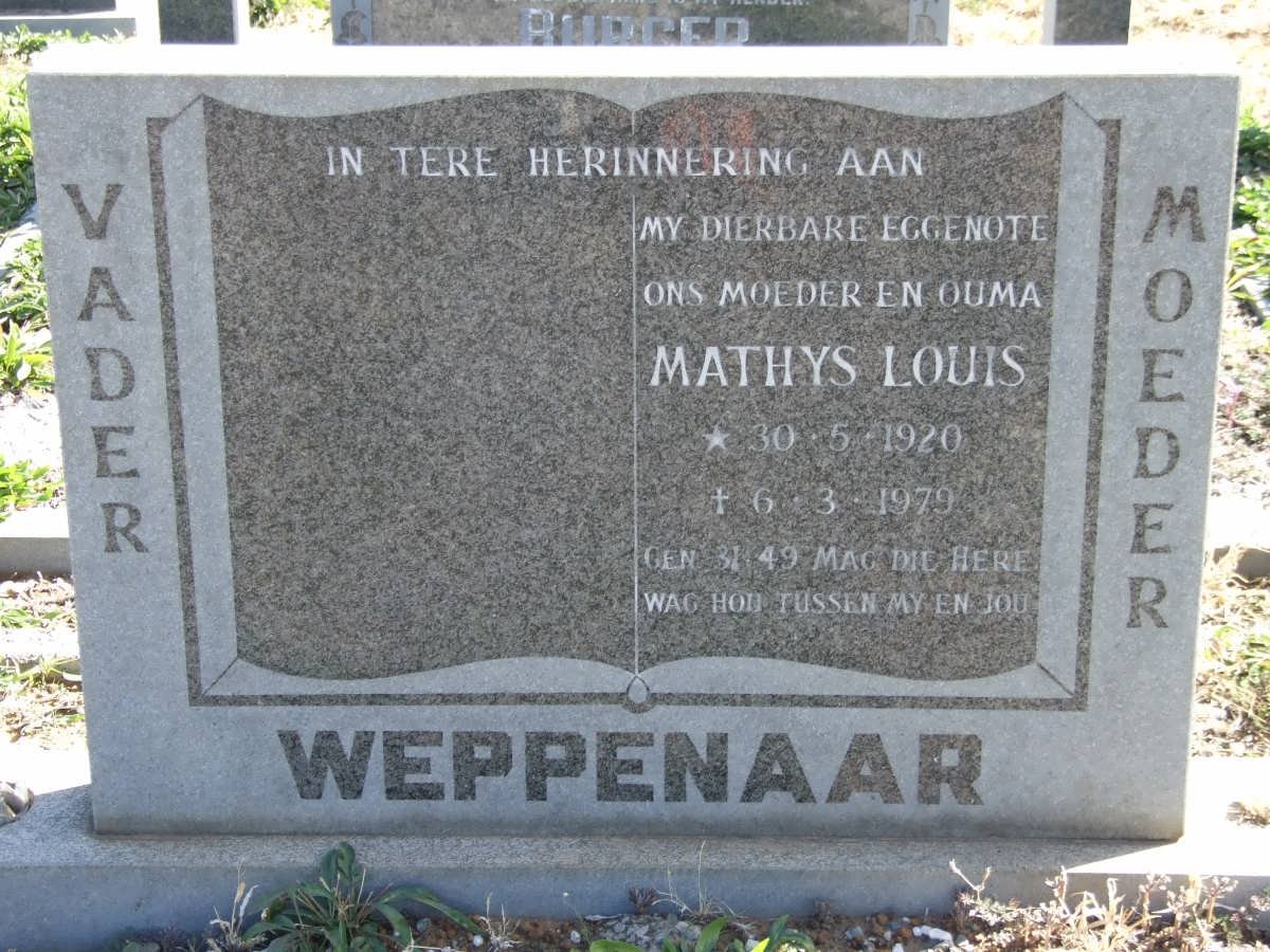 WEPPENAAR Mathys Louis 1920-1979