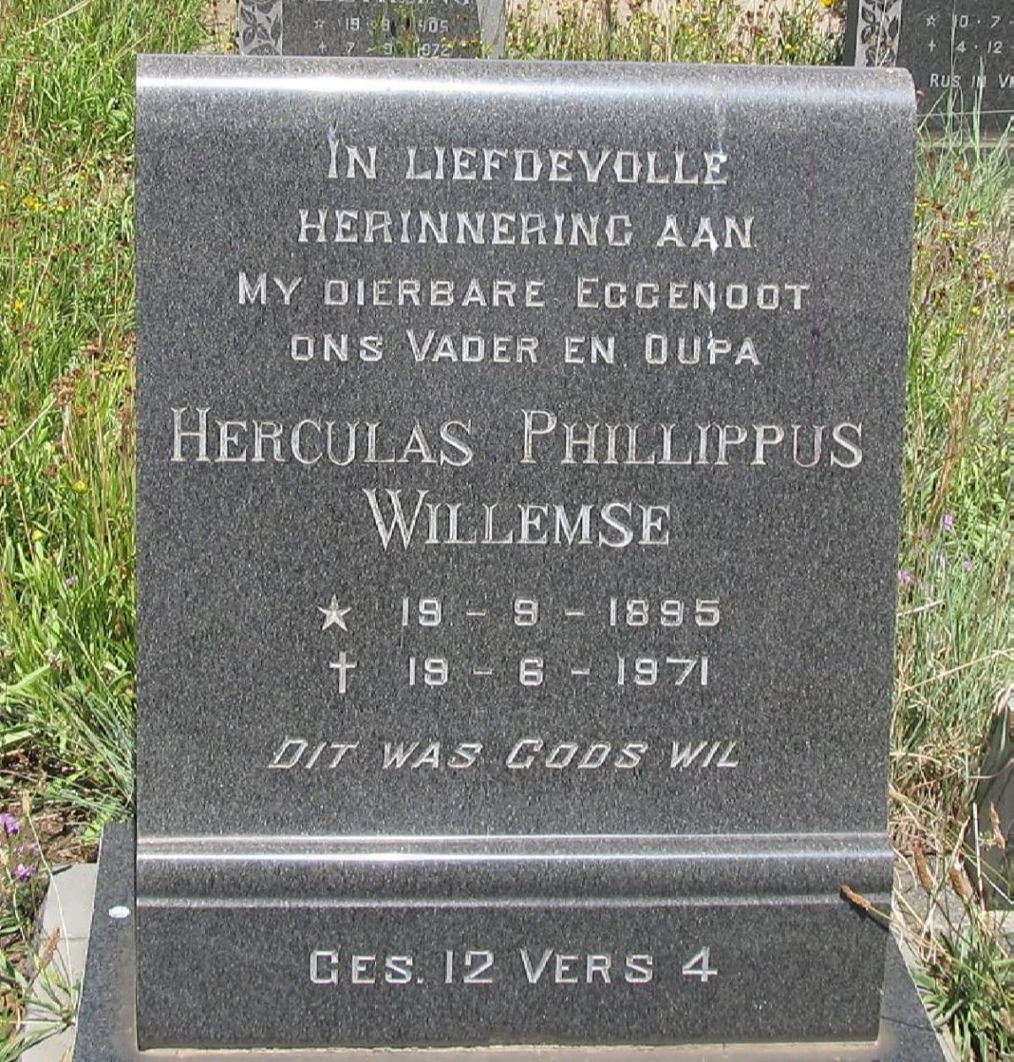 WILLEMSE Herculas Phillippus 1895-1971