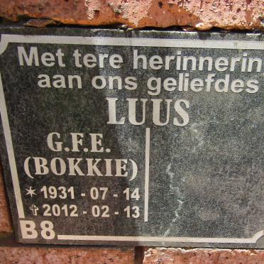 LUUS G.F.E. 1931-2012