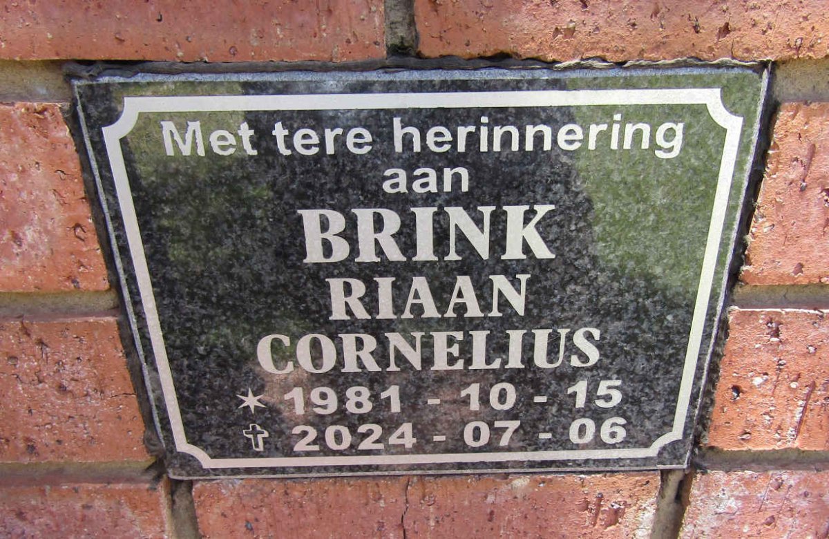 BRINK Riaan Cornelius 1981-2024