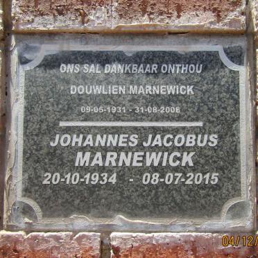 MARNEWICK Johannes Jacobus 1934-2015 & Douwlien 1931-2008