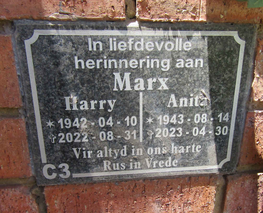 MARX Harry 1942-2022 & Anita 1943-2023