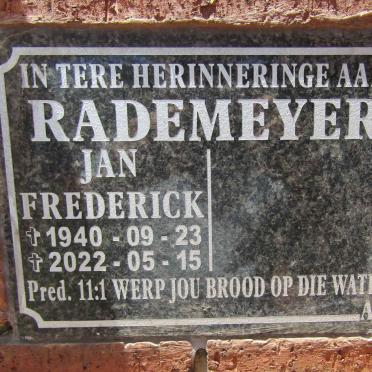 RADEMEYER Jan Frederick 1940-2022