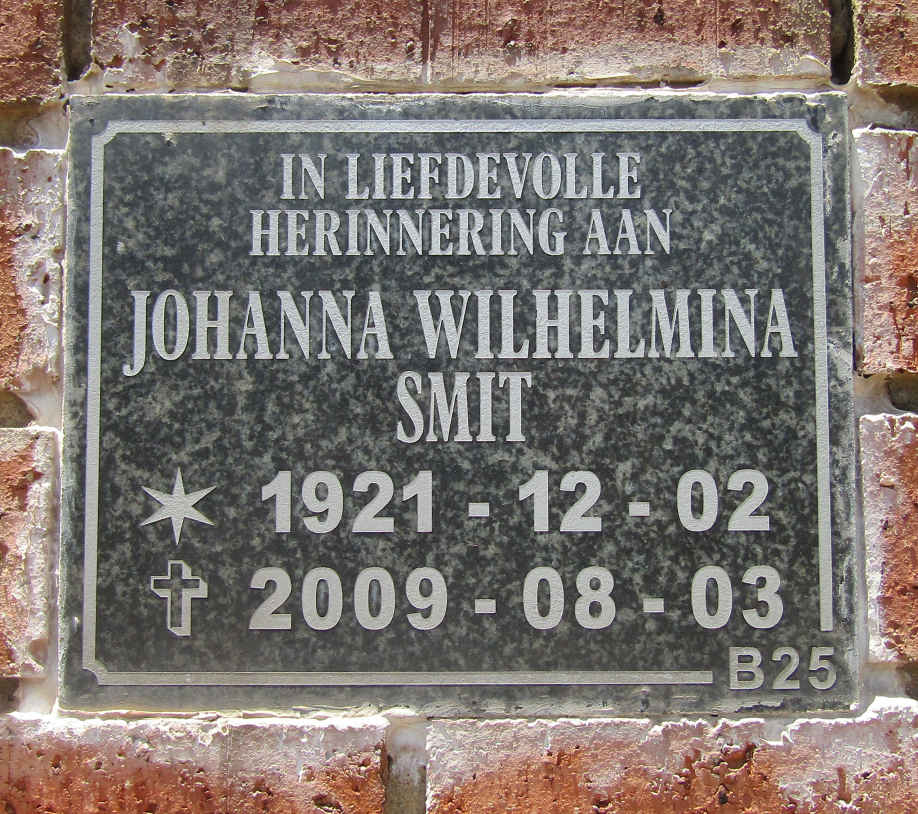 SMIT Johanna Wilhelmina 1921-2009