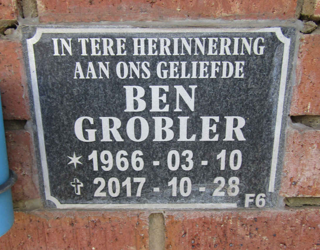 GROBLER Ben 1966-2017