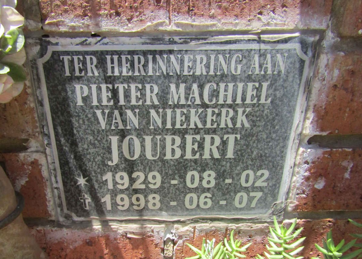 JOUBERT Pieter Machiel Van Niekerk 1929-1998