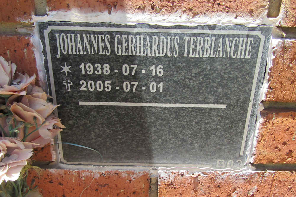 TERBLANCHE Johannes Gerhardus 1938-2005