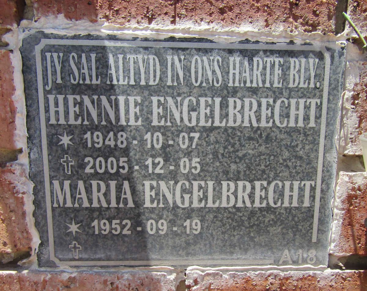 ENGELBRECHT Hennie 1948-2005 & Maria 1952-