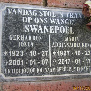 SWANEPOEL Gerhardus Jozua 1923-2001 & Maria Adriana BEUKES 1927-2017