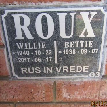 ROUX Willie 1940-2017 & Bettie 1938-