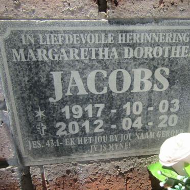 JACOBS Margaretha Dorothea 1917-2012